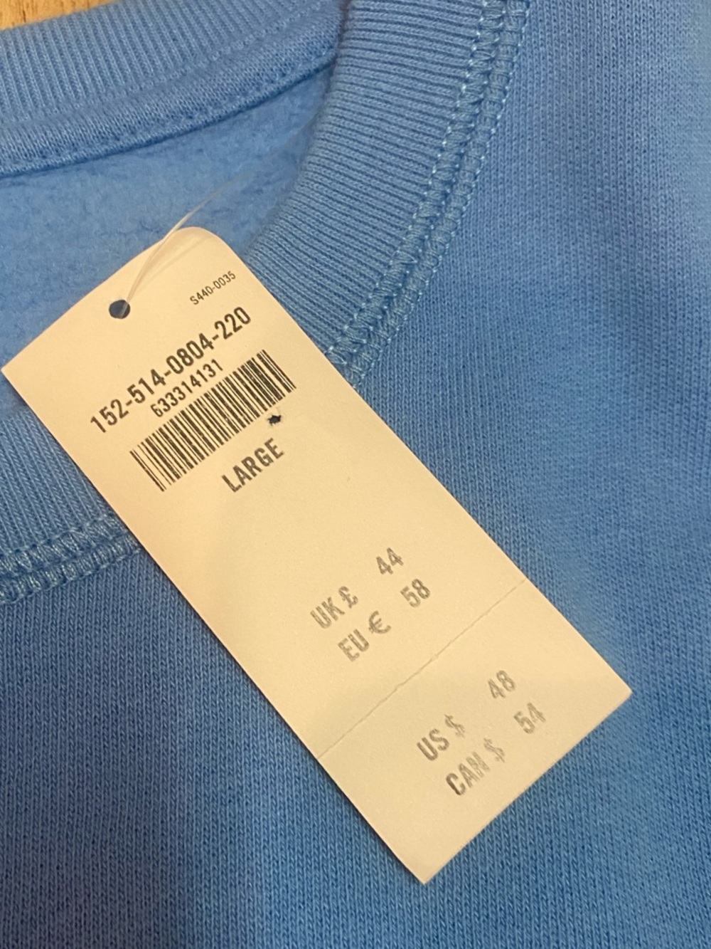 ABERCROMBIE & FITCH NWT CHEVRON STRIPE RETRO SWEATHIRT CREWNECK BLUE SZ LARGE - Picture 12 of 12